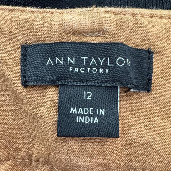 Ann Taylor Factory Pants Womens 12 Camel Stretch Chino Ankle Slim Twill Work - Picture 4 of 9